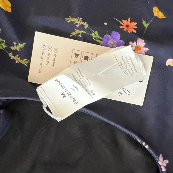 Cupshe Women's Ruffle Lace Up One Piece Swimsuit Blue Floral Womens XS & Med NWT - Picture 7 of 7